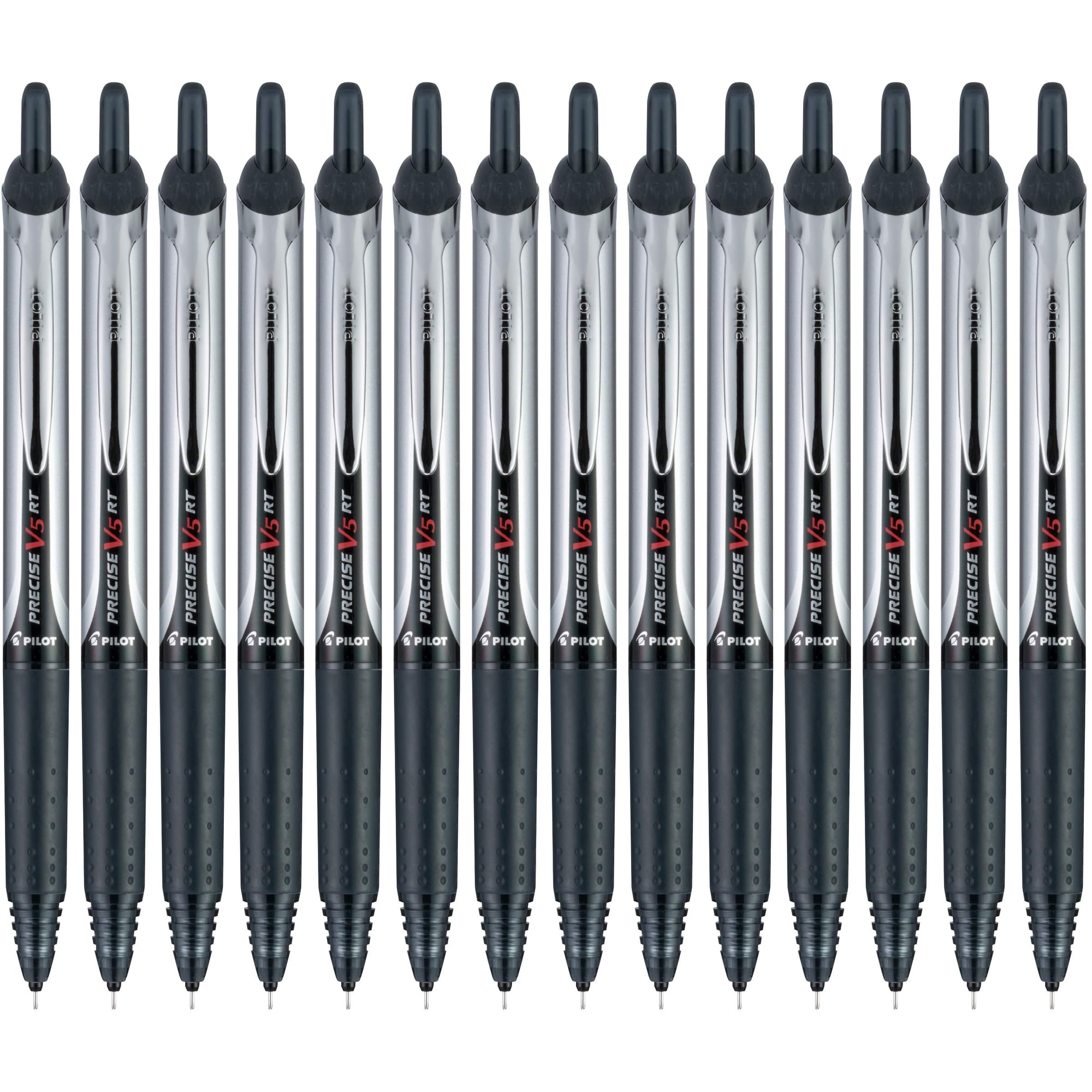 Pilot Precise V5 Premium Rolling Ball Retractable Pens, Extra Fine Point,0.5 mm, Black Ink, 14 Count