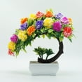 thumbnail image 6 of 1Pc Artificial Flowers, Artificial Plants Artificial Flowers Bonsai,Artificial Hydrangea Flowers in Ceramic Vase Mini Potted Plant for Wedding Home Party Office Table Decor, 6 of 8