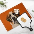 thumbnail image 4 of BaHomeck placemats Set of 4 rectangle Linen Cotton Placemats for Dining Table Washable Heat Resistant,18*12inch,Saint Bernard With Orange Background, 4 of 4