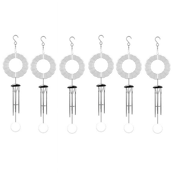 6PCS Sublimation Wind Spinner Blanks Outdoor Decor, Outdoors Wind Chimes for Outside with Aluminum T Metal