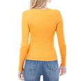 thumbnail image 7 of Made by Olivia Women's Solid Long Sleeve Crew Neck Fitted Ribbed Sweater Top, 7 of 7