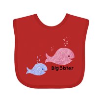 Inktastic Big Sister with Lil' Brother Girls Baby Bib