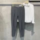thumbnail image 5 of Pantalones de traje de sastrería social recortados para hombre, de negocios, de seda de hielo, elásticos, de verano, rectos y holgados, 5 of 5