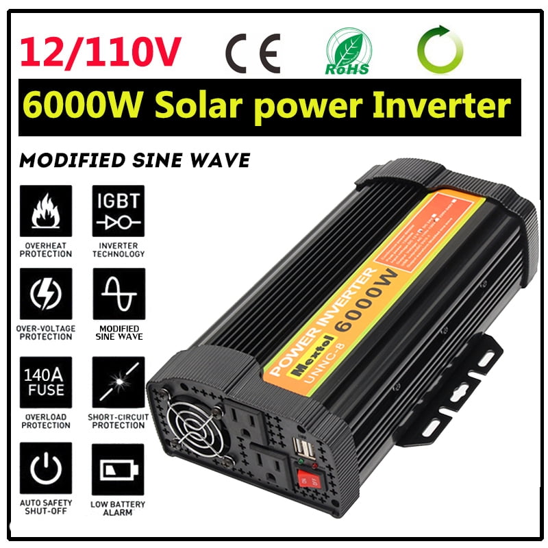 Solar Power Inverter 5000W 10000W Peak 12V DC to 110V AC Modified Sine Wave New 
