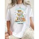 thumbnail image 1 of Women'S Casual Crew Neck T-Shirt, Polyester & Spandex Blend, Medium Stretch Knit Fabric, with Geometric Book Stack Print, for All Seasons, 1 of 8