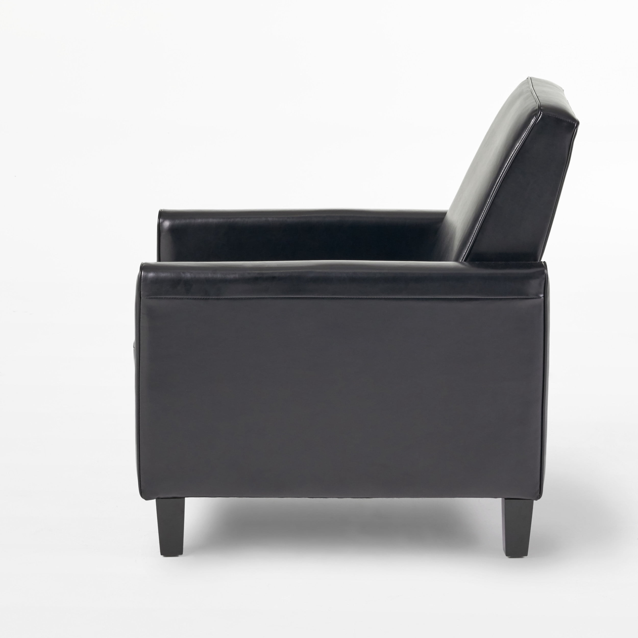 GDF Studio Paris Bonded Leather Recliner Club Chair, Black