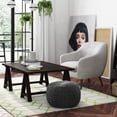 thumbnail image 2 of Simpli Home Renee 20 inch Wide Boho Round Pouf in Slate Grey Velvet, 2 of 3