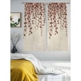 thumbnail image 3 of Brown Eucalyptus Leaves Sheer Curtains 72 Inch Length 2 Panels Set, Spring Leaves Plants Country Beige Voile Window Treatment Curtains Sheers Drapes for Bedroom/Living Room/Kitchen 52"x72"x2, 3 of 7