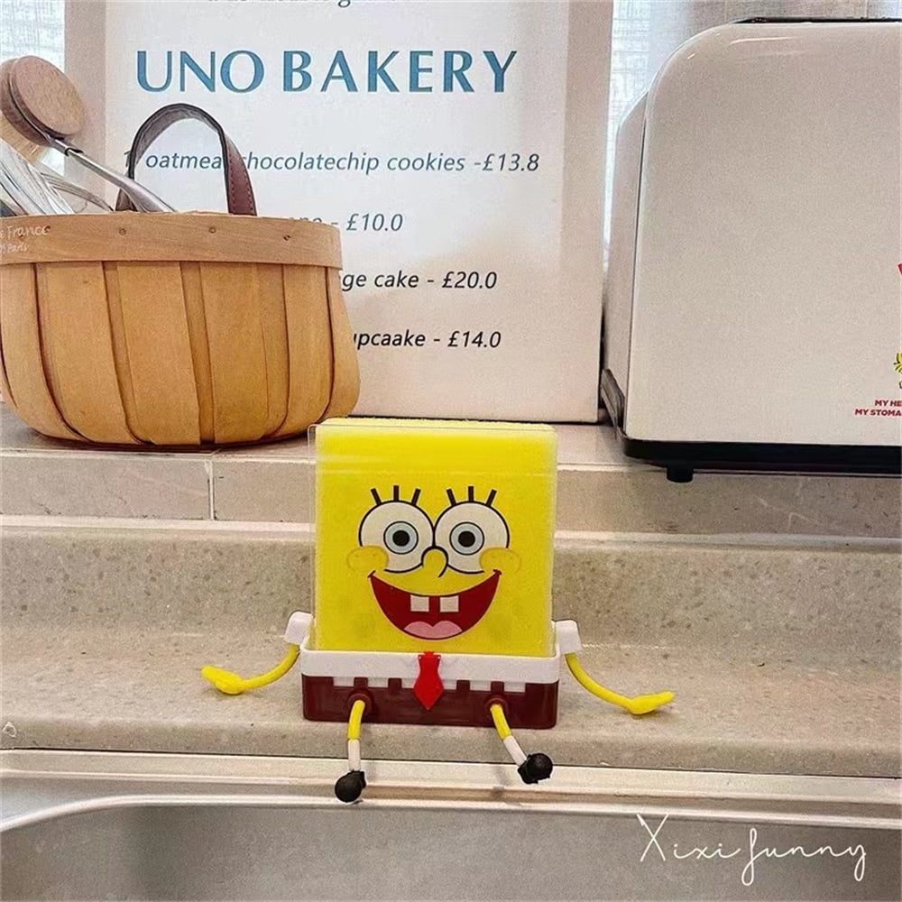 Cartoon Sponge Holder SpongeBob Kitchen Organizer Storage Drain Rack Holder  US