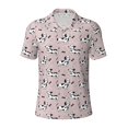 thumbnail image 2 of Daiia Dachshund Dog Puppy Pattern Men’s Polo Shirts,Solid Deck Shirt,Classic Fit, Breathable Cotton Polo for Casual and Sport Wear-Small, 2 of 9