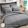thumbnail image 3 of Regency Heights Full Size Bed in a Bag, 9 Pieces Black Plaid Comforter Set with Sheets and Side Pockets, Reversible Bedding Sets for All Seasons, 3 of 11