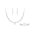 thumbnail image 1 of Xtellar plateado Conjunto Joya Collar Aretes Pulsera Boda Precioso, 1 of 4