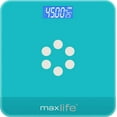 thumbnail image 4 of Max Life - Bathroom Scale, Highly Accurate Digital Body Weight Scale, Step-On Technology, LED Display, Sturdy 6mm Tempered Glass, 400lb/180kg - Navy, 4 of 10