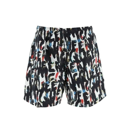 

Alexander mcqueen watercolor graffiti swimtrunks