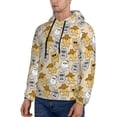 thumbnail image 3 of Uemuo Music Dancing Cat Pattern Men's Hoodie - Casual Pullover Hoodie with Kangaroo Pocket, Stylish Hooded Sweatshirt for Everyday Wear-Large, 3 of 7