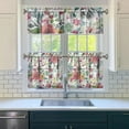 thumbnail image 3 of Kitchen Curtains and Valance Set 24 Inch Tier Pioneer Colorful Floral Curtains Small Drapes for Cafe Living Room Bathroom Farmhouse 3 Pieces Set Rod Pocket, 3 of 6