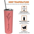 thumbnail image 2 of Birth Flower Skinny Stainless steel Tumbler for Women, Birthday Gift for Girl, Best Gift for Friends and Family-December, 2 of 5