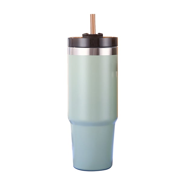 Taza aislada Irfora Taza aislada de 30 oz con tapa y pajita, botella de agua reutilizable de acero inoxidable 304, taza de viaje de oso de café helado para coche, gimnasio, Fitness Irfora Taza aislada