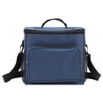 thumbnail image 2 of Oxford Fabric Lunch Tote Bag, Insulated Lunch Bag with Shoulder Strap, Picnic Bag, Cooler Lunch Box Bag, 10X9.5X7 Inch Navy Blue Reusable Thermal Lunch Cooler, Water-Resistant, 2 of 6