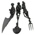 thumbnail image 2 of Halloween Skeleton Cutlery Set Metal Flatware Tableware, 2 of 9