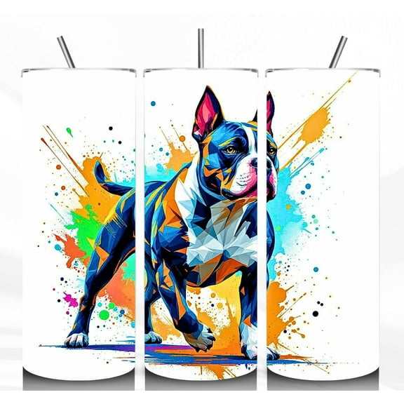 Alpha Printing 20oz Pitbull Tumbler – Dog Lover Edition