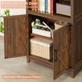 thumbnail image 3 of 2 Pcs Joaxswe 70"H Bookcases with Drawers & Doors, Large Bookshelf for Home Office 5-Tier Bookshelf , Wooden Book Storage Cabinet for Home Office Living Room, Brown, 3 of 8