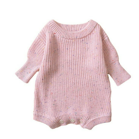Sngxgn Baby Girl Romper Dress Ruffle Long Sleeve Bodysuit Onesie Tutu Dress (Pink,80)
