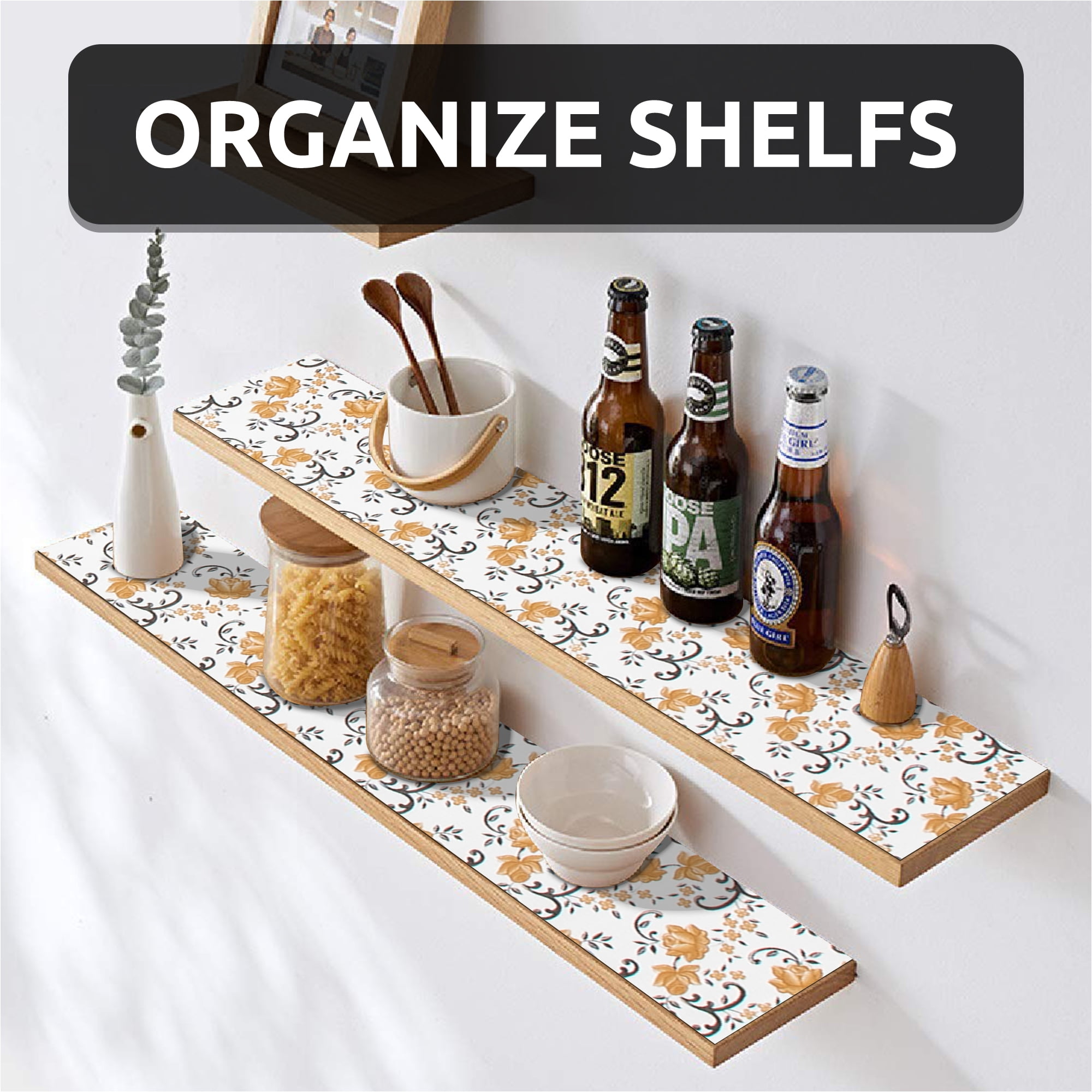 RAY STAR 12x120 Inch Shelf Liner Non Slip, Non Adhesive Drawer Liner, Waterproof Shelf Liners for Kitchen Cabinets
