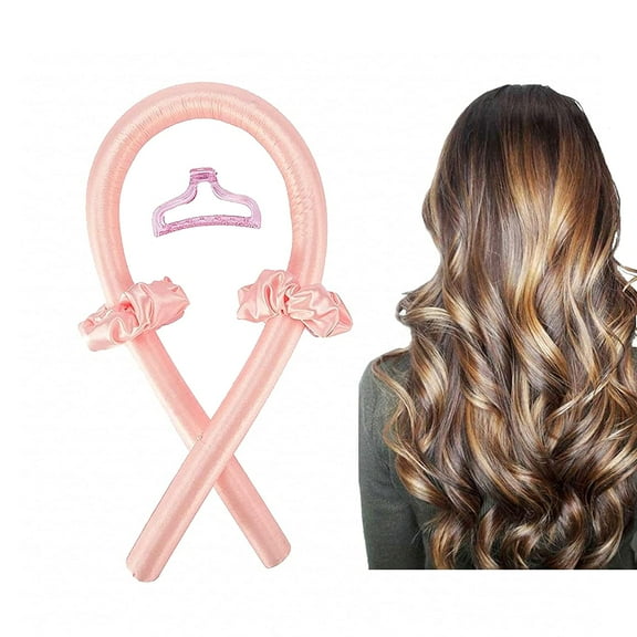 Pinkiou Heatless Curling Rod Headband, Heatless Curlers for Long Hair Lazy Curler Set Make Hair Soft and Shiny, No Heat Curl Ribbon with Hair Clips and Scrunchie DIY Hair Rollers Styling Tool