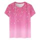 thumbnail image 4 of Camisetas de Manga Corta para Mujeres Moda Impresa Cuello Redondo Camiseta, Lentejuelas Detalle para Primavera Verano Casual Y Fiesta, 4 of 8