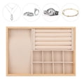 thumbnail image 3 of Jewelry Tray, Stackable Inserts Firm Wood Jewelry Organizer Tray, Multipurpose Triple Use Lightweight Jewelry Drawer Organizer For Earring, Necklace, Bracelet, , Brooch, Watch, 3 of 8
