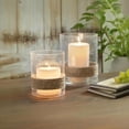 thumbnail image 2 of Signature Design by Ashley Eudocia Candle Holder Set, Seeded Glass and Hemp Rope, Shabby Chic Accent, Set of 2, 2 of 5