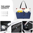 thumbnail image 3 of Lsque Vintage Blue Polka-dot Beach Travel Bag - Water-Resistant, Large Capacity Lightweight Tote with 7 Pockets for Women and Men - Perfect for Beach, Pool, Gym, and Travel, 3 of 7