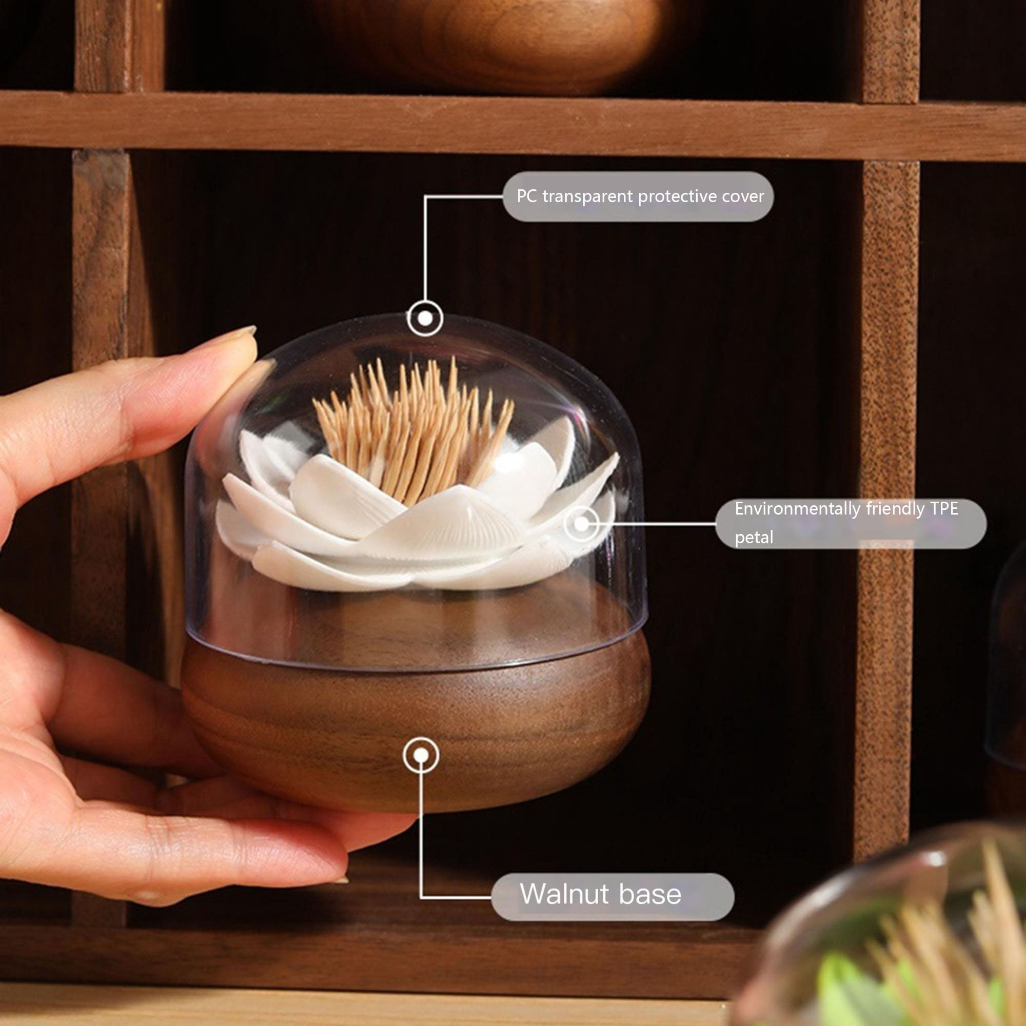Lotus Toothpick Holder Cotton Swab Holder Toothpick Case Toothpicks Organizer Bathroom