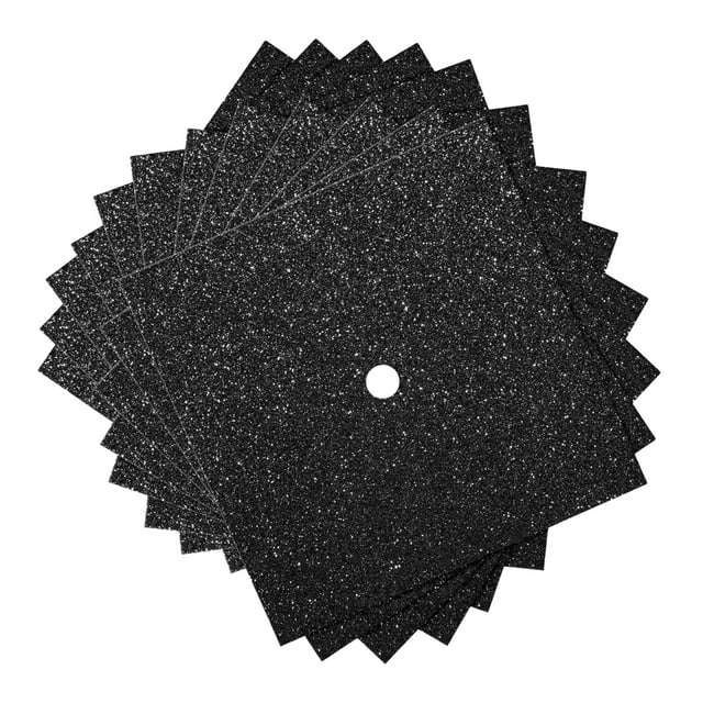 12 birretes de graduación decorativos de 9,8 x 9,8 cm, con purpurina en blanco. negro