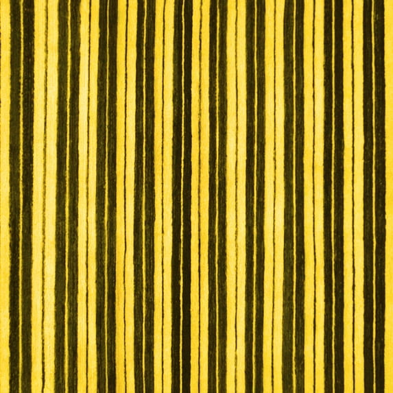 Ahgly Company Machine Washable Indoor Square Abstract Yellow Modern Area Rugs, 4' Square