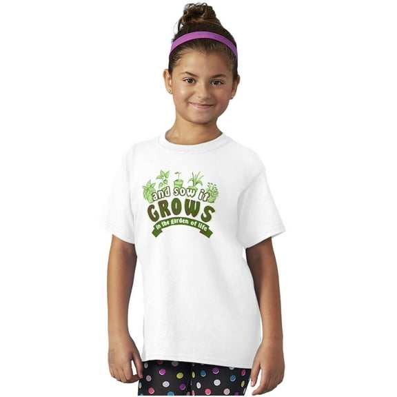 Sow Grow Garden Life Gardening Green Girls Kids T Shirt Tees Teen Brisco Brands XS