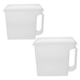 thumbnail image 1 of 2 recipientes para almacenar alimentos con tapa - Cubo transparente para cereales, harina, arroz, granos, sal y especias - Recipiente hermético de plástico para despensa de cocina, 1 of 5