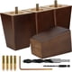 thumbnail image 1 of Juego de 4 patas cuadradas para muebles de color marrón nogal Airy Abode: elija su tamaño y color, 1 of 5