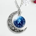 thumbnail image 3 of Flmtop Unisex Faux Gem 12 Constellations Hollow Crescent Moon Chain Necklace Jewelry Gift for Party, 3 of 7