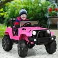 thumbnail image 4 of Costway 12V Kids Ride On Truck Car w/ Remote Control MP3 Music LED Lights Pink, 4 of 9