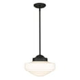 thumbnail image 3 of Golden Lighting Ingalls 1-light 12in Pendant in Matte Black and Vintage Milk Glass, 3 of 6