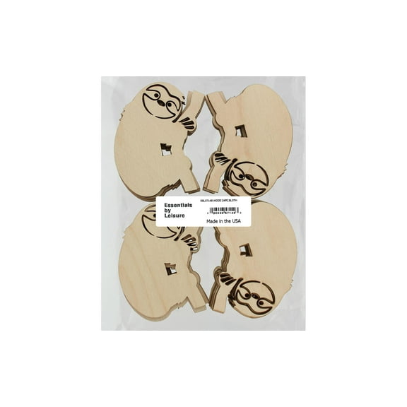 Essentials By Leisure Arts Arts Flat Wood Shape 24pc Sloth