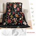 thumbnail image 5 of Watercolor Flowers Blanket Soft Cozy Warm Throw Blanket for Couch, Plush Fuzzy Flannel Fleece Blankets for Sofa, Farmhouse Floral Vintage Black Bed Blankets Lightweight Gifts for Women, 50"x80", 5 of 9
