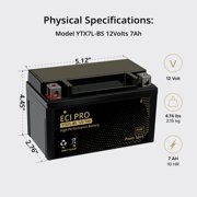 ECI Pro YTX7A-BS 12V 7Ah Powersports Battery