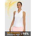 thumbnail image 2 of BALEAF Golf Shirts for Woman Sleeveless Tennis Tank Tops V-Neck Racerback Polo Collar White L, 2 of 7