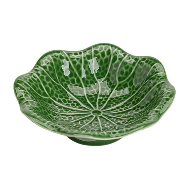 Cuenco de cerámica para frutas, plato decorativo para comida, Decoración de mesa, bandeja para servir frutas, plato para dulces, guarnición y frutos Verde oscuro