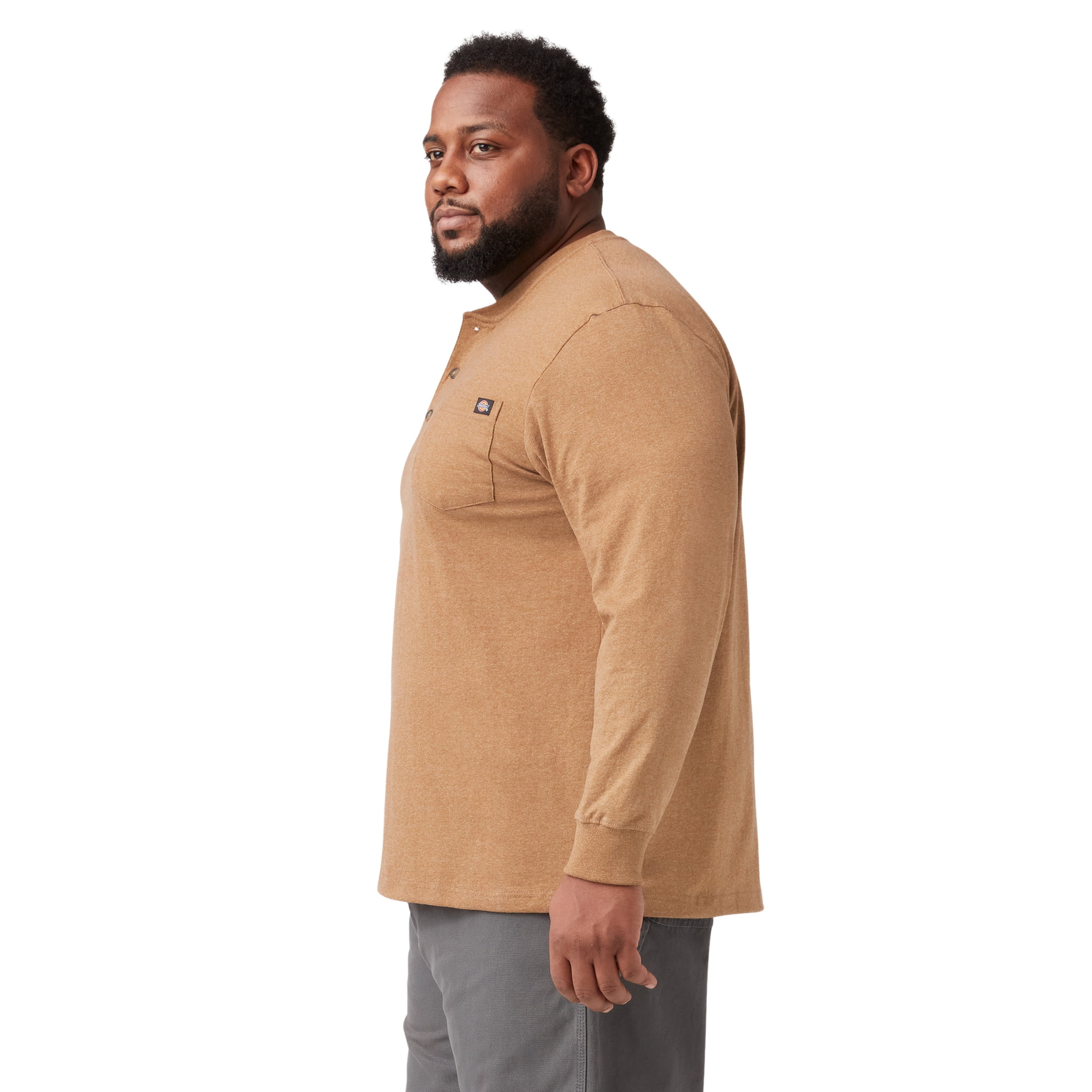 Dickies Men's and Big Men's Long Sleeve Heavyweight Henley T-Shirt