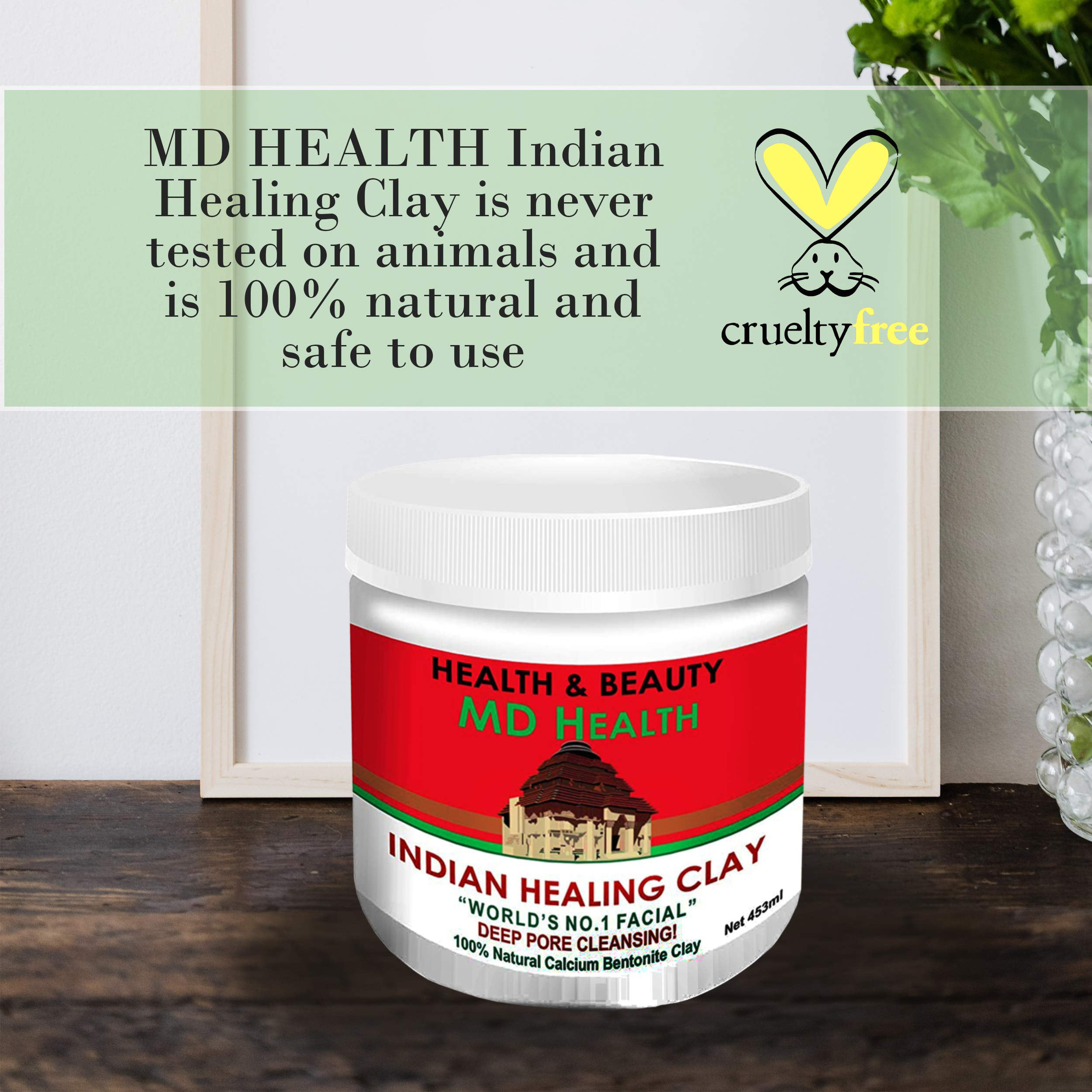 MD Health Indian Healing Clay - 100% Face Mask for Oily Blemish-Prone Skin  Pore Purifying Face Mask Detoxifying Face Mask for Blemishes - 15oz -  