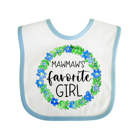 

Inktastic Mawmaw s Favorite Girl Blue Flower Wreath Gift Baby Girl Bib